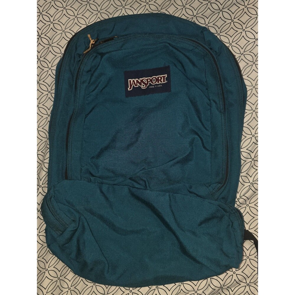 Teal emerald green classic jansport full size backpack bookbag purse bag tote!